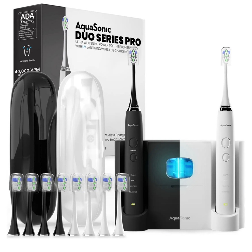 Duo PRO - Dual Handle Whitening Smart Toothbrushes with UV Sanitizing Base